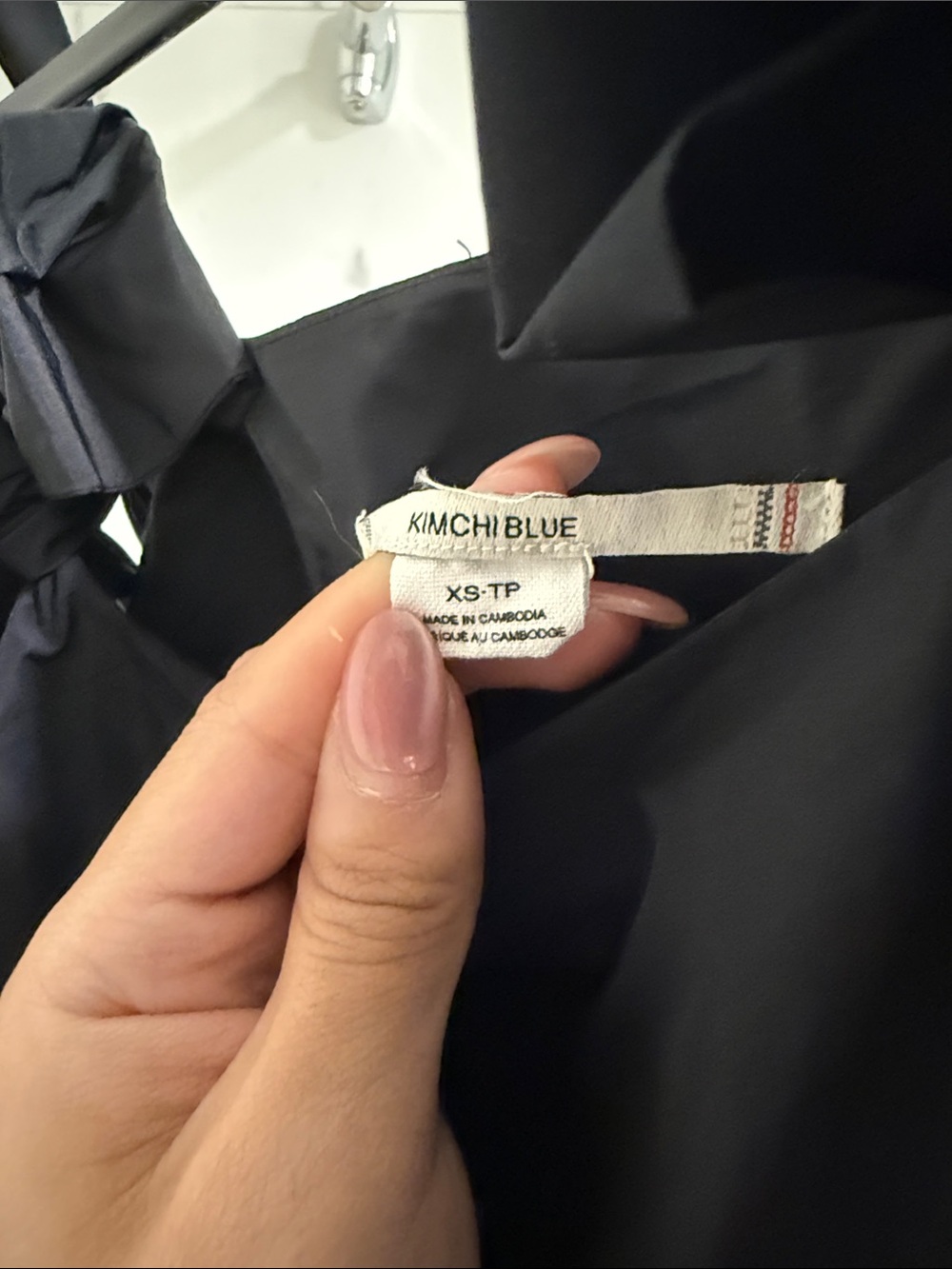 Urban outfitters Black Mini Dress with Bow Shoulder Straps - Picture 2 of 4